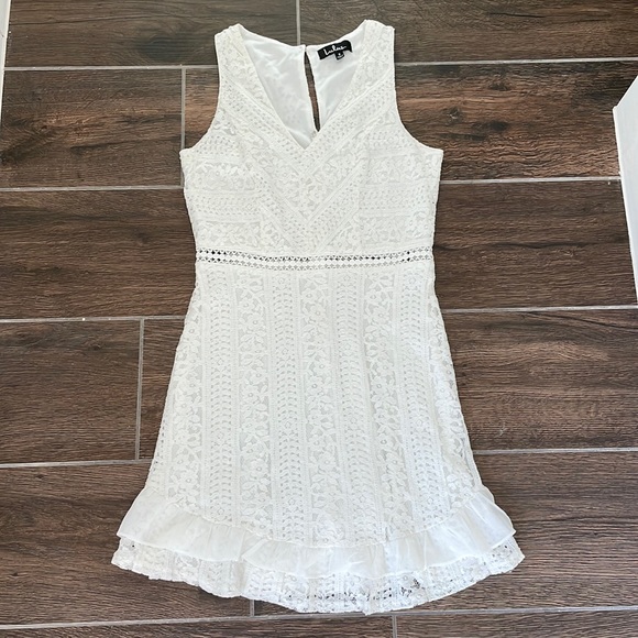 Lulu’s White Lace Skater Dress - Picture 1 of 4